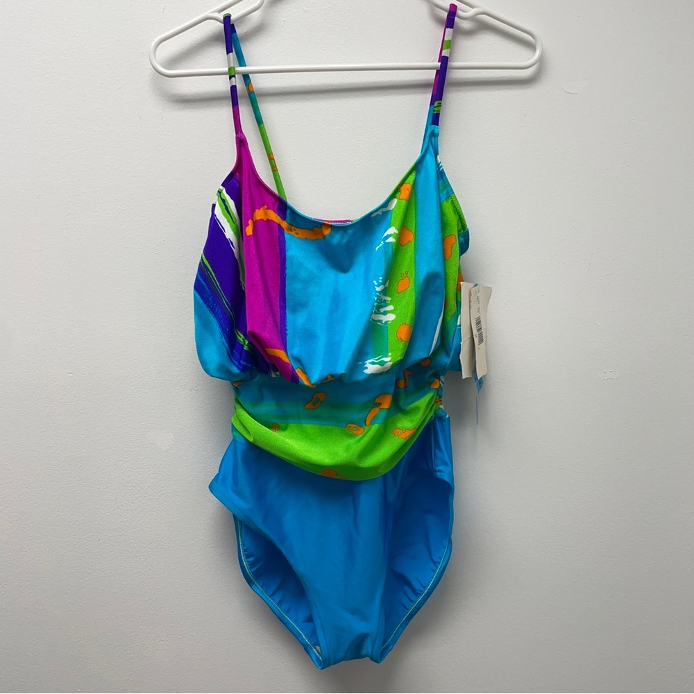 Vintage one-piece swimsuit, size 10. Costume idea: workout instructor or Barbie!